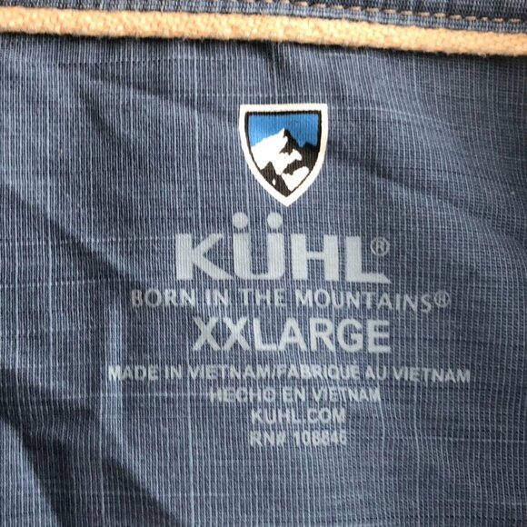 Kühl Men Shirt Size XXL Short Sleeve Button Up Blue Classic Casual Travel Pocket - Picture 3 of 13